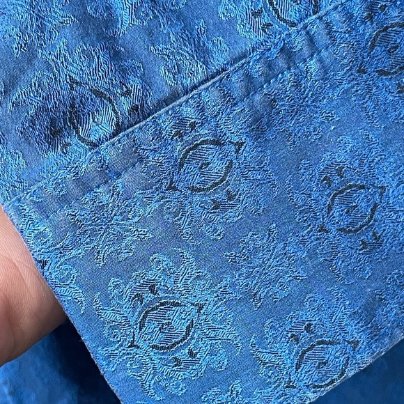 Robert Graham Long Sleeve Button Up blue flip cuff Paisley Shirt Size 2XL - Picture 10 of 14